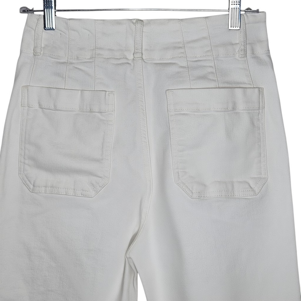 Maeve Anthropologie The Colette White Wide Leg Cropped Pants Womens Size 28 - Picture 5 of 9